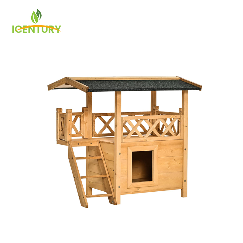 Outdoor Luxury Wooden Cat House