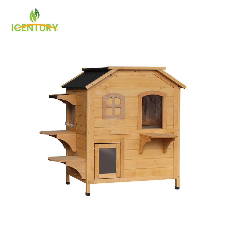 2 Floor Wooden Cat House Villa