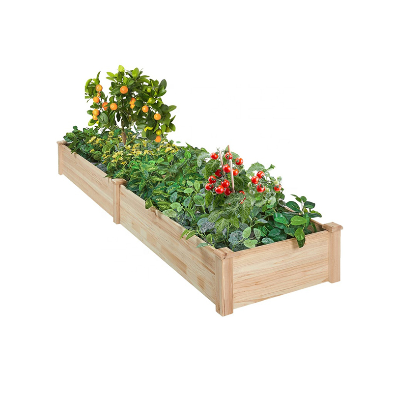 Rectangle Wooden Garden Flowers Bed