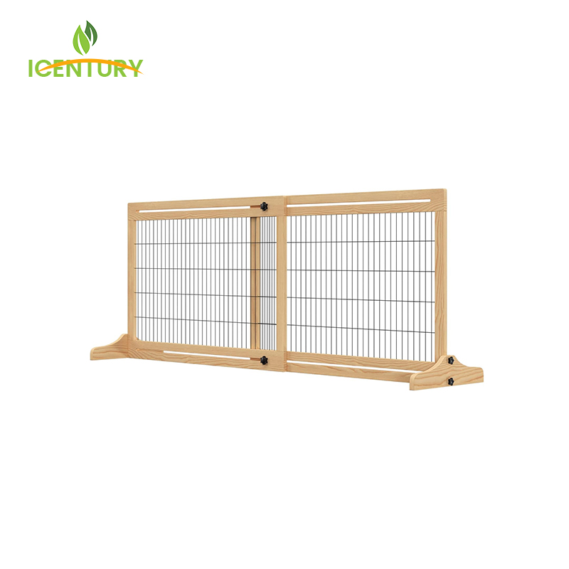 Wooden Foldable Freestanding Dog Gate & Fence