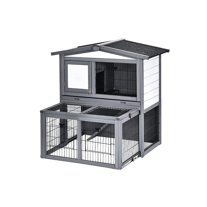 2 Story Wooden Rabbit Hutch Bunny Cage