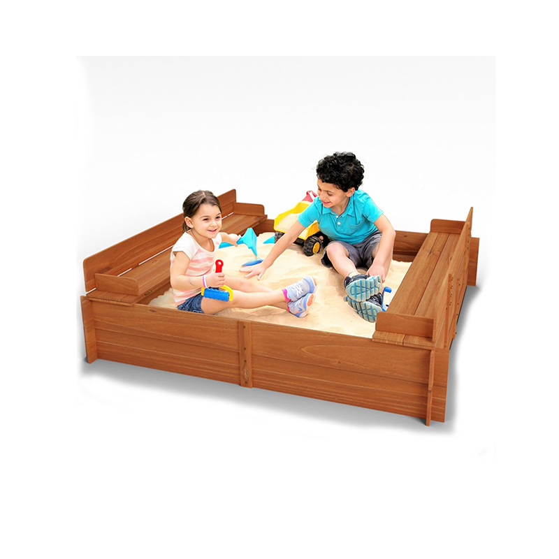 Wooden Children Sandpit with Fold Out Lid & Seats