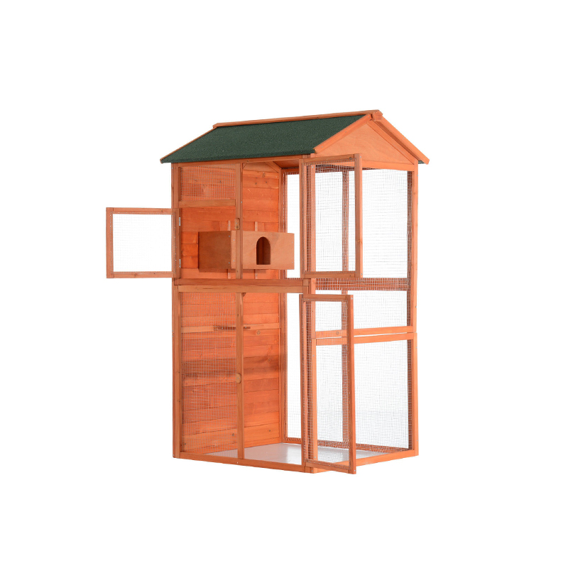 71" Wood Bird Cage - Parrot Finch Macaw Cockatoo Houses