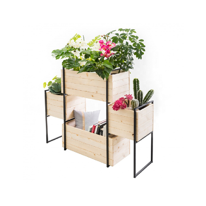 Garden Wood Flower & Vegetable Stand Bed