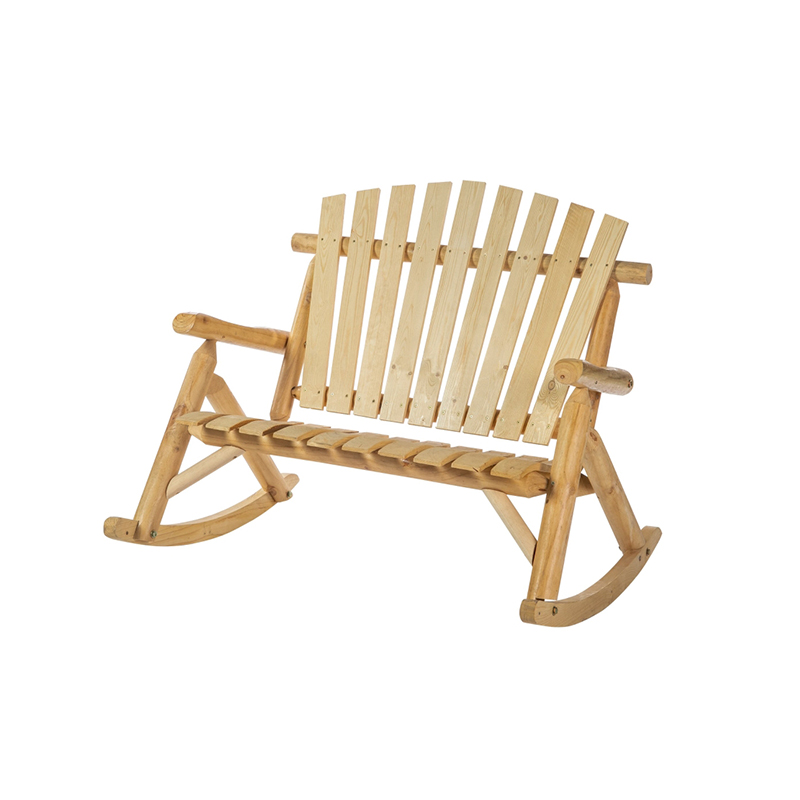 2 Seats Outdoor Wooden Adirondack Rocking Chair