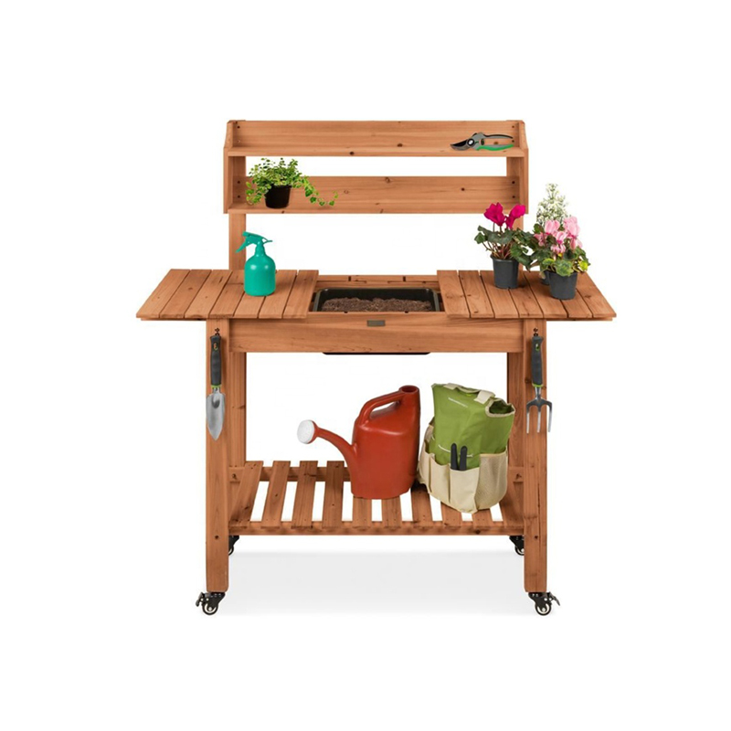 Garden Planting Working Table With Wheels